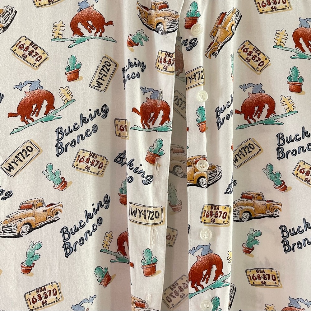 Vintage Rodeo Cowboy Print Shirt - Picture 2 of 5